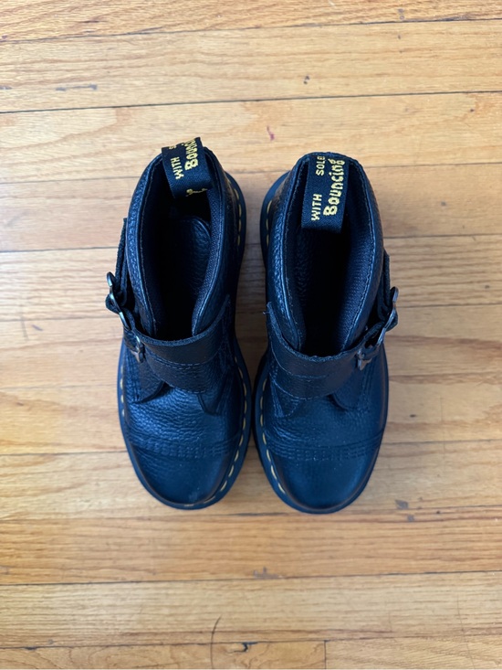 Dr. Martens Devon Flower Black Milled Nappa Buckle Platform Boots main image 0